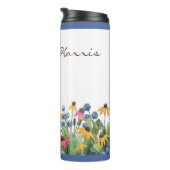 Naam op Waterverf Wildflower Summer 12oz Thermosbeker (Geroteerd rechts)