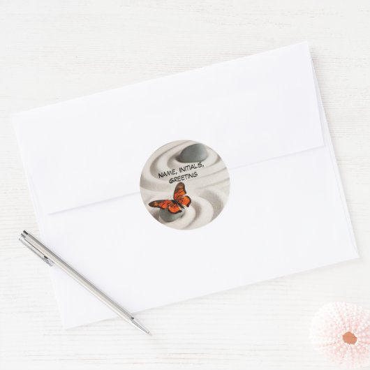 Naam op Zen Garden, 1,5" ronde Stickers (Envelop)