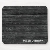 Naam op zwart hout muismat (Voorkant)