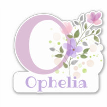 Naam Ophelia & Initiaal met Floral Design