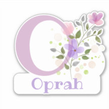 Naam Oprah & Initiaal met Floral Design