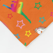 Naam oranje gymnastiek regenbogen eenhoorns fleece deken (Hoek)