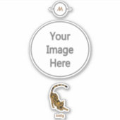 Naam Oranje Paisley Bengal Kitten Yoga Stretching Sticker (Voorkant)