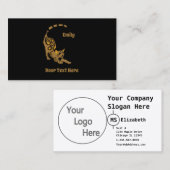 Naam Oranje Paisley Bengal Kitten Yoga Stretching Visitekaartje (Voorkant / Achterkant)