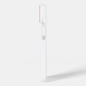 Naam oranje & witte strepe sport iPhone case (Achterkant / Links)
