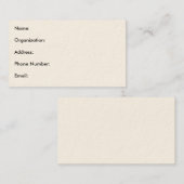 Naam:Organisatie:Adres:Telefoonnummer:E-mail: Visitekaartje (Voorkant / Achterkant)