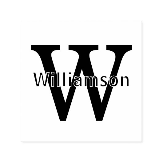 Naam Over Eenvoudig Vet Enkelvoudig Initiaal Monog Zelfinktende Stempel (Design)