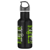 Naam over Neon Groene Collage Typografisch Waterfles (Achterkant)