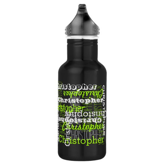 Naam over Neon Groene Collage Typografisch Waterfles (Rechts)