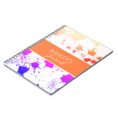 Naam | Paars Oranje Abstract blad van de schilder Notitieboek (Linkerzijde)