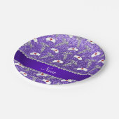 Naam paarse glitter verpleegster petten Silver Cad Papieren Bordje (Gekanteld)