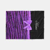 Naam paarse glitterzebrastrepen paarse boeg fleece deken (Voorkant (Horizontaal))