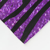 Naam paarse glitterzebrastrepen paarse boeg fleece deken (Hoek)