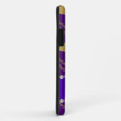 Naam paarse gouden harten bachelorette Case-Mate iPhone case (Achterkant/rechts)