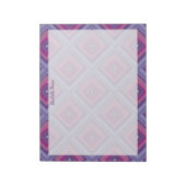 Naam Paarse roze Diamond Pattern Squares Checkers Notitieblok (Linkerzijde)