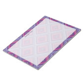 Naam Paarse roze Diamond Pattern Squares Checkers Notitieblok (Schuin)