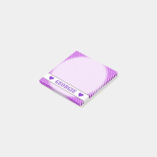  naam - Paarse Stippen/cirkelpatroon Post-it® Notes (Schuin)