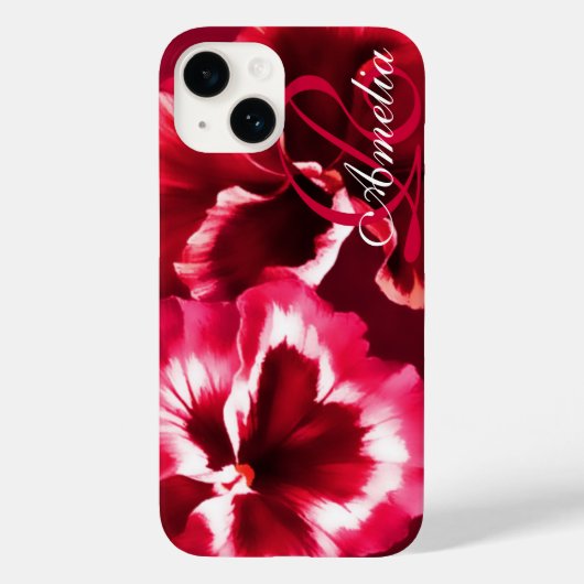 Naam pansiebloemen bloemrood Case-Mate iPhone case (Achterkant)