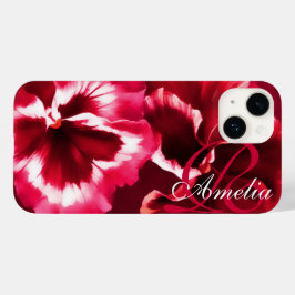 Naam pansiebloemen bloemrood Case-Mate iPhone 14 hoesje
