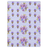  naam Pansy Flower Aqua floral Klembord (Achterkant)