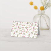 Naam partij Plaats Card-Pink Rose Buds Plaatskaartje (Achterkant)
