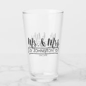 Naam Pas getrouwd Banner Mr & Mrs ID668 Glas (Achterkant)