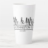 Naam Pas getrouwd Banner Mr & Mrs ID668 Latte Mok (Voorkant)