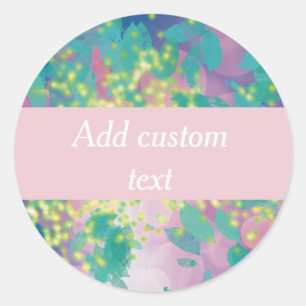 naam pastel roze bloem waterverf ronde sticker
