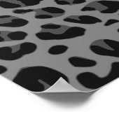 Naam pastelroze glitter zwarte leopard poster (Hoek)