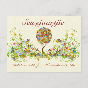 Naam patchwork Flower Love in plaats van number Briefkaart