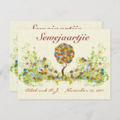 Naam patchwork Flower Love in plaats van number Briefkaart (Voorkant / Achterkant)