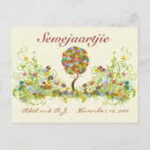 Naam patchwork Flower Love in plaats van number Briefkaart (Achterkant)