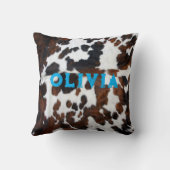 Naam Patchwork Koeienhuid Print Western Rustiek Bl Kussen (Achterkant)