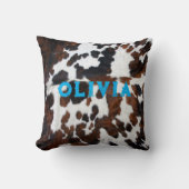 Naam Patchwork Koeienhuid Print Western Rustiek Bl Kussen (Voorkant)