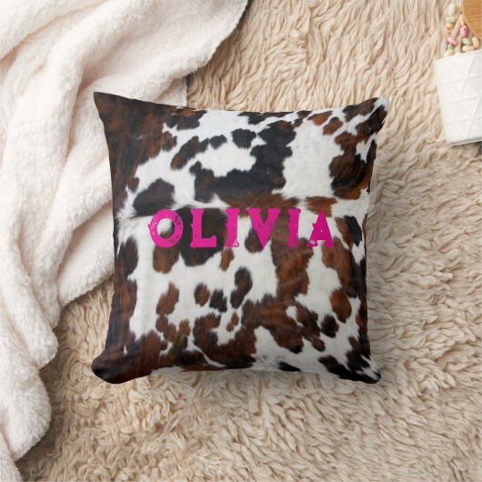 Naam Patchwork Koeienhuid Print Western Rustiek Ro Kussen (Deken)