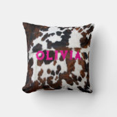 Naam Patchwork Koeienhuid Print Western Rustiek Ro Kussen (Voorkant)