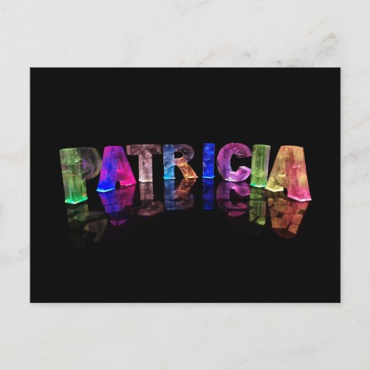 Naam Patricia in 3D-lichten (foto) Briefkaart (Voorkant)
