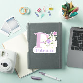 Naam Patricia & Initiaal met bloemendesign Sticker (iPad Cover)