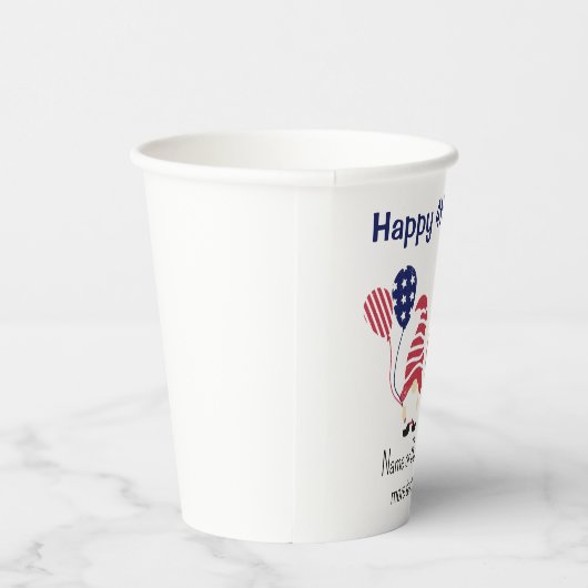 Naam, Patriottische Gnomes Stars & Stripes 8oz Par Papieren Bekers (Rechts)