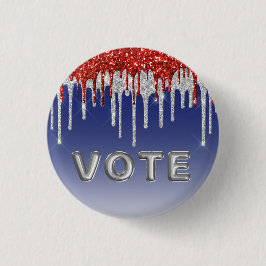 Naam: Patriottische Rode Witte Glitter Drup Blauwe Ronde Button 3,2 Cm