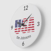 Naam, Patriottische USA Vlag 10.75-in Grote Klok (Hoek)