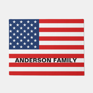 Naam patriottische vlag uw familie welkom in uw deurmat