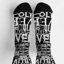 Naam Patroon Black Crew Sokken