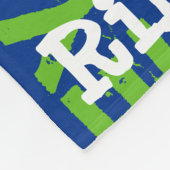 Naam Patroon Blauw Groen Typografie Sport Team Fleece Deken (Hoek)