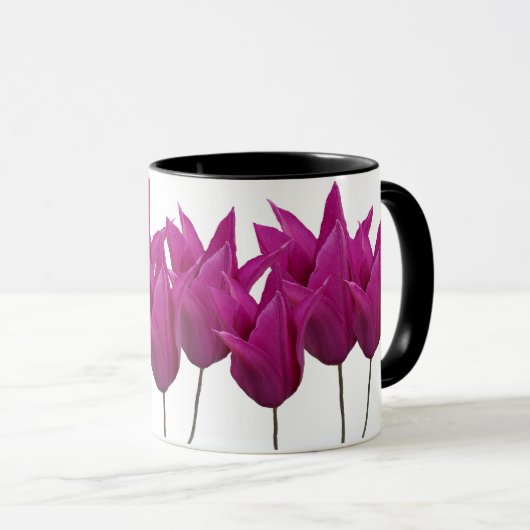 naam Paula roze tulpen bloemig Mok (Voorkant rechts)