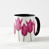  naam Paula  roze tulpen bloemig Mok (Voorkant rechts)