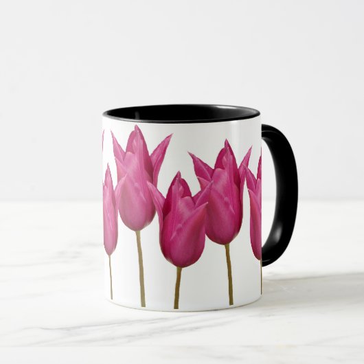  naam Paula  roze tulpen bloemig Mok (Voorkant rechts)