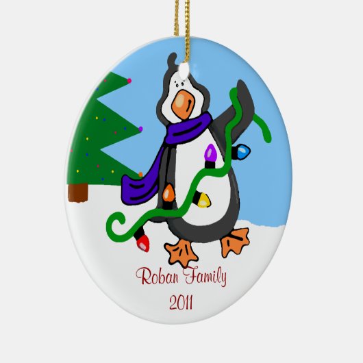 Naam Penguin-reeks Keramisch Ornament (Rechts)