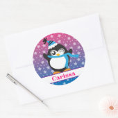 Naam Penguin sterren Ronde Sticker (Envelop)