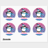 Naam Penguin sterren Ronde Sticker (Vel)